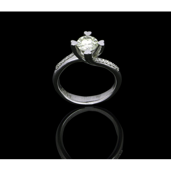 White Gold Solitaire Ring